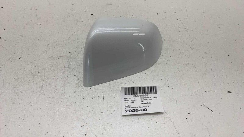 ⭕ 20-24 Model Y MY Left Door Mirror Skull Cap Cover LH White - PPSW 14