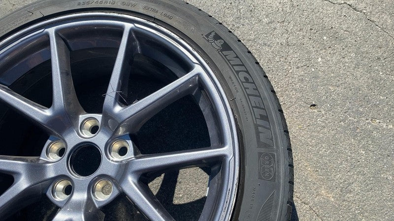 ⭕ 21-23 Model 3 M3 Wheel Rim 18x8.5J +40MM w/ Michelin 235/45 R18 1044