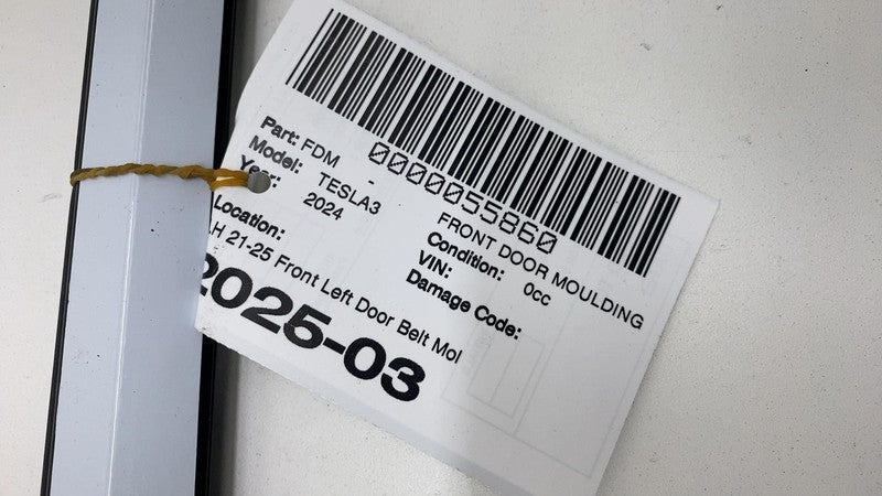 108068100H ⭕ 2021-2025 Tesla Model 3 Front Left Door Window Outer Belt Molding 1080681-00-H