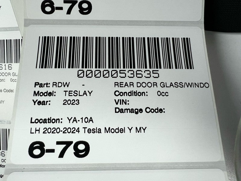 1495506-00-B ⭕ 2020-2024 Tesla Model Y MY Rear Driver Side Door Window Glass Left Assembly LH
