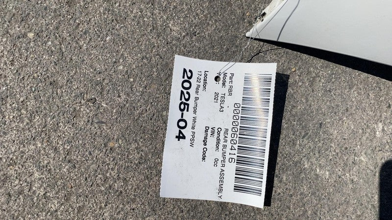 ⭕ 2017-2022 Tesla Model 3 M3 Rear Bumper Fascia Cover w/ Sensor Holes White PPSW