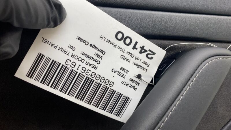 1588128-91-B ⭕ 21-23 Tesla Model 3 Rear Side Interior Door Panel Trim Card Left 1588128-91-B