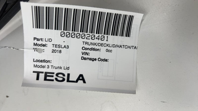 ⭕ 2017-2020 Tesla Model 3 Rear Trunk Tailgate Liftgate Deck Lid Shell 