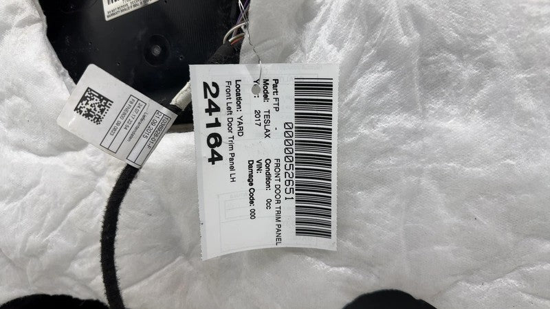 1036928-01-F ⭕ 16-20 Tesla Model X Front Driver Side Interior Door Panel Trim Card Cover Left