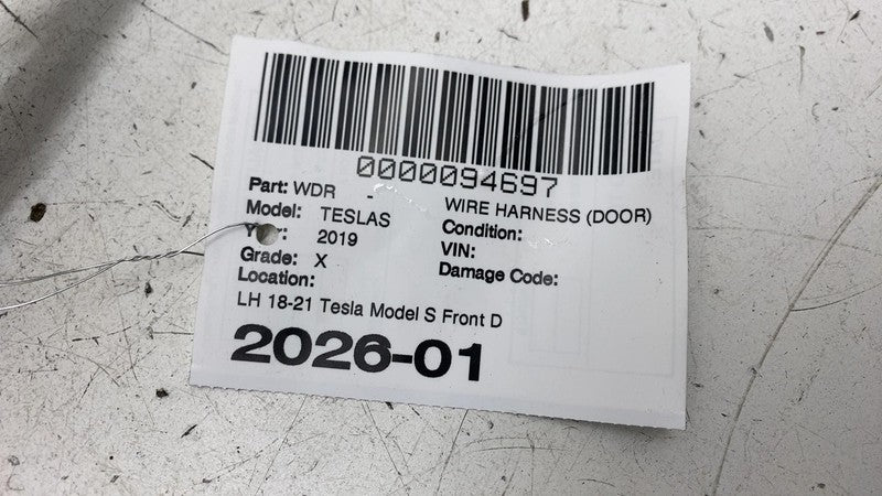 ⭕ 18-20 Model S Front Driver Door Wiring Harness Cable Loom Left LH 10