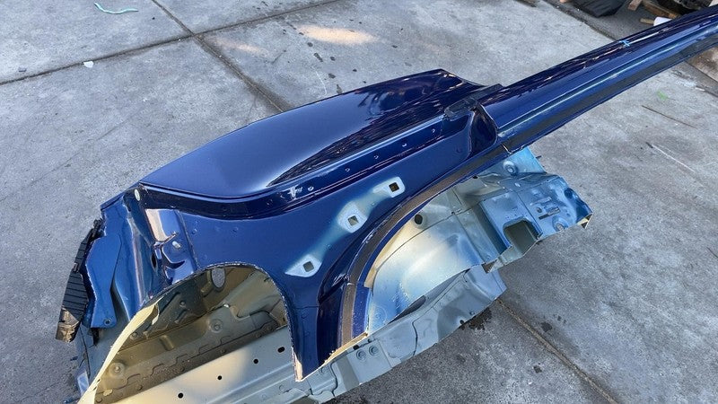 ⭕ 17-20 Tesla Model 3 Rear Left Quarter Panel Structural Frame Cut Blue - PPSB