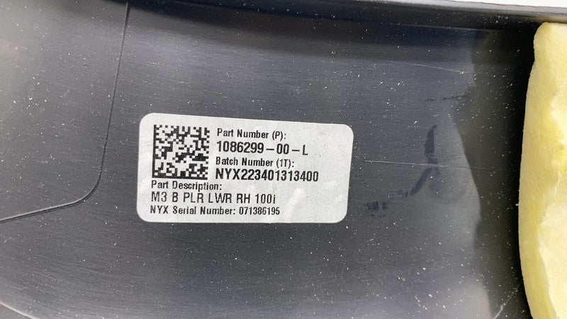 2017-2023 Tesla Model 3 Passenger Side B-Pillar Lower Trim Cover Panel