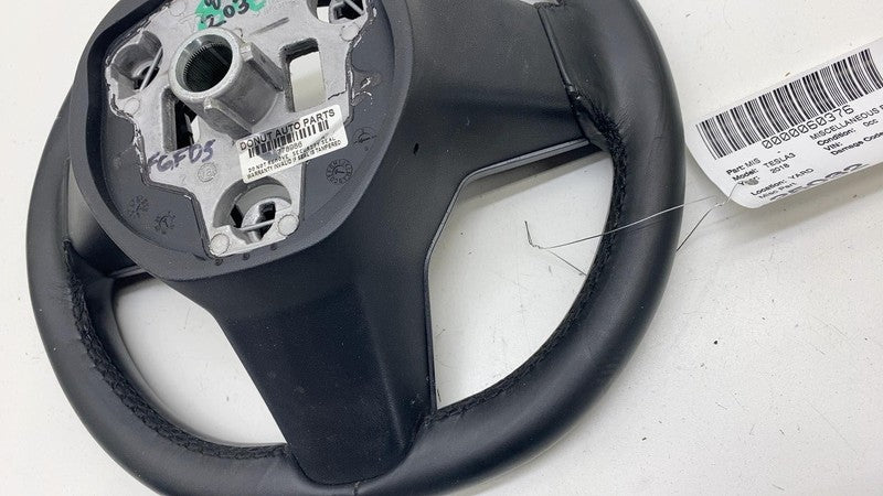 110532400E ⭕ 2017-2020 Tesla Model 3 M3 Steering Wheel Leather Black Assembly 1105324-00-E