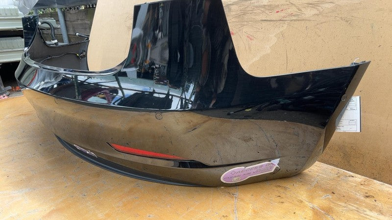 ⭕ 2017-2022 Tesla Model 3 Rear Bumper Cover w/ Park Sensor & Harness Black PBSB