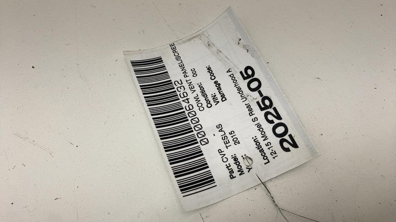100632900D ⭕12-15 Model S Rear Underhood Apron Windshield Cowl Vent Cover Trim 1006329-00-D