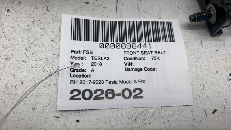 ⭕ 2017-2023 Tesla Model 3 Front Right 1st Row Seat Belt & Retractor 10