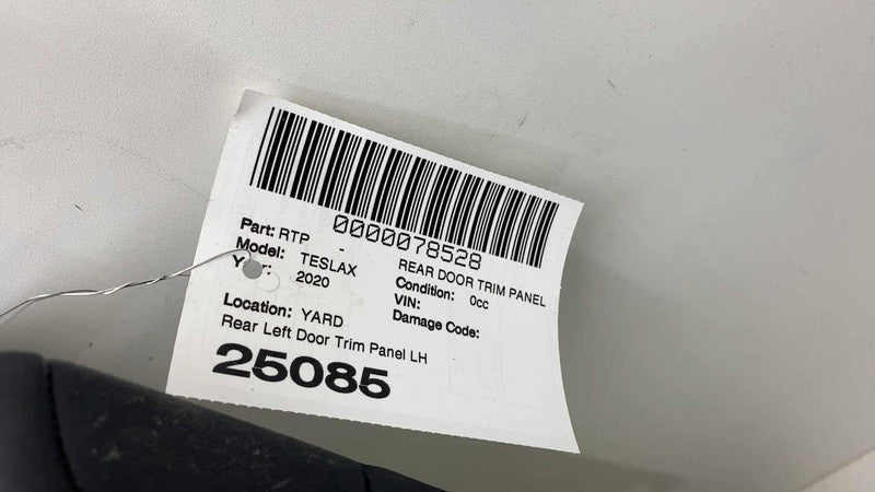 ⭕ 2016-2020 Tesla Model X MX Rear Driver Side Door Panel Trim Card Bla