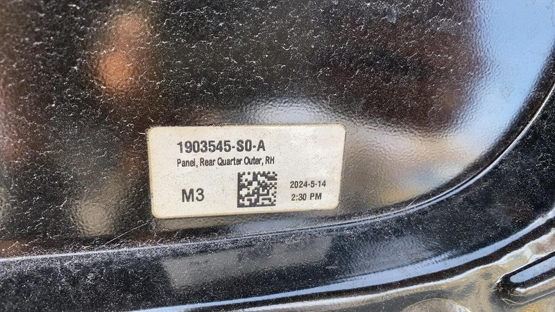 1903545-S0-A ⭕2021-2023 Tesla Model 3 Rear Passenger Right Quarter Panel Structural Frame Cut