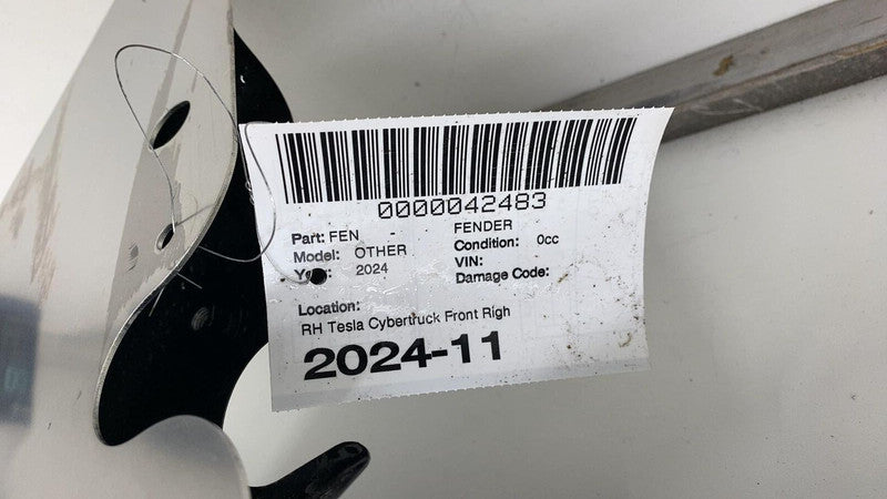 1900764-FS-A ⭕24-25 Tesla Cybertruck Front Side Fender Panel Right Foundation 1900764-FS-A