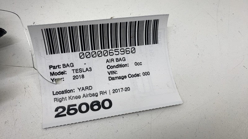 107782600D ⭕ 2017-2023 Tesla Model 3 Y Right Lower Knee Safety Airbag Module 1077826-00-D