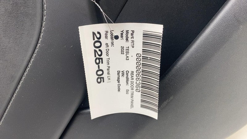 1608617-00-A ⭕ 21-23 Model 3 Rear Driver Side Interior Door Panel Trim Card Left 1608617-00-A