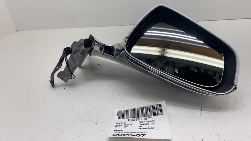 ⭕ 12-15 Model S MS Right Exterior Rear View Door Mirror White PPSW 600