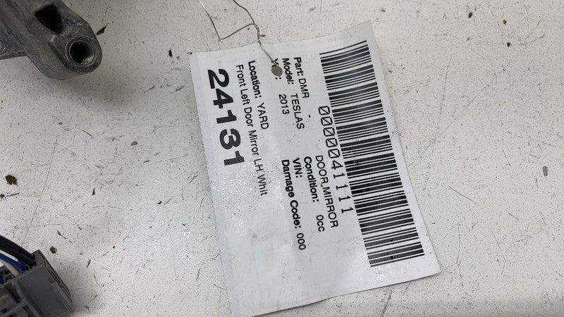 ⭕12-15 Tesla Model S Left Exterior Rear View Door Mirror White PPSW 60