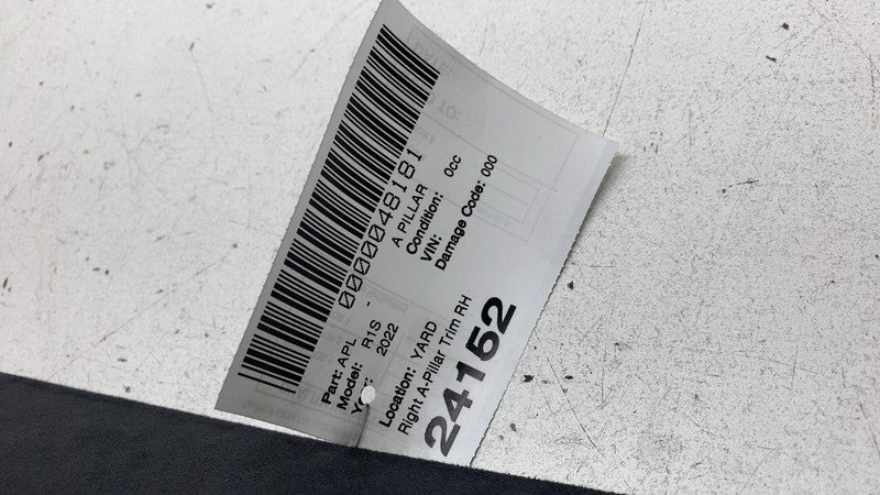 PT00647943 2022-2024 Rivian R1T R1S Front Right A-Pillar Upper Trim Cover Panel w/ Speaker