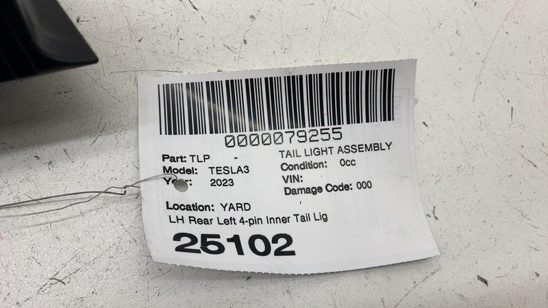 ⭕ 17-23 Tesla Model 3 Rear Left Inner Taillight LED Tail Lamp 4-Pin 15