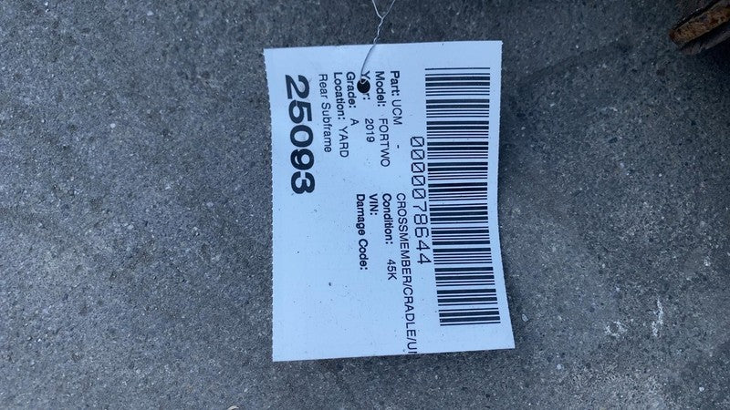 ⭕ 2019 Smart EQ Fortwo Coupe Rear Suspension Subframe Axle Beam A45335