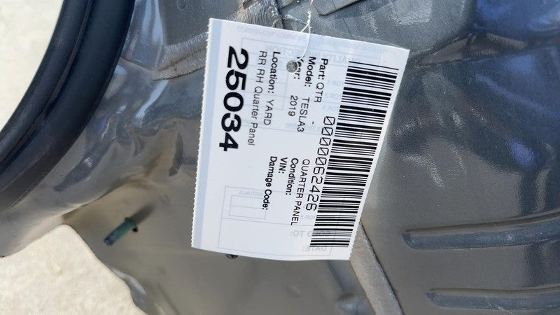 ⭕2017-2020 Tesla Model 3 Rear Right Quarter Panel Structural Frame Cut Gray PMNG