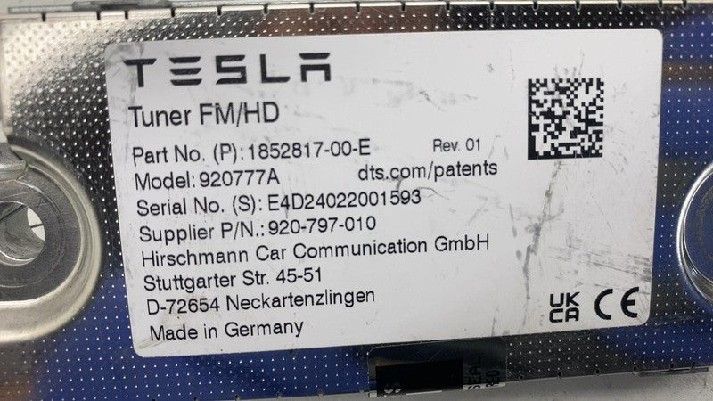 ⭕ 24-25 Tesla Model 3 M3 Radio Tuner Module FM/HD OEM 1852817-00-E Mod