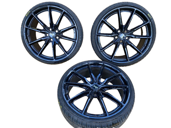⭕ SET of 3 Niche Wheel Rim 22x10.5 Black with Tire x3