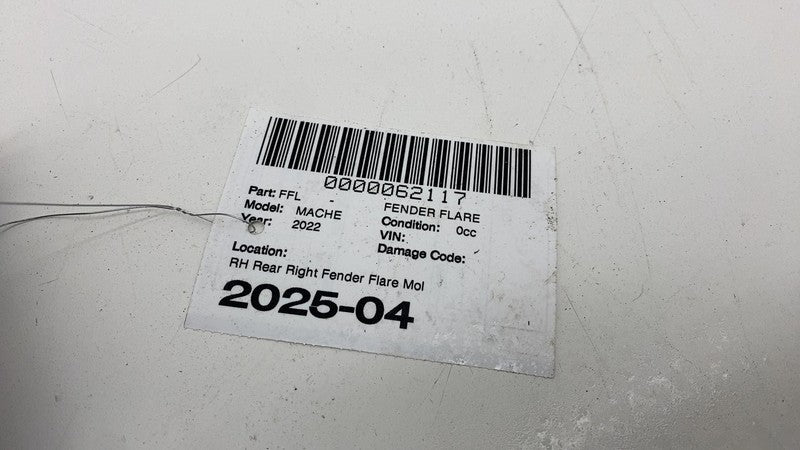 LJ8BR286D02AG ⭕ 21-24 Ford Mustang Mach-E Ge1 Rear Right Fender Flare Molding LJ8B-R286D02-AG