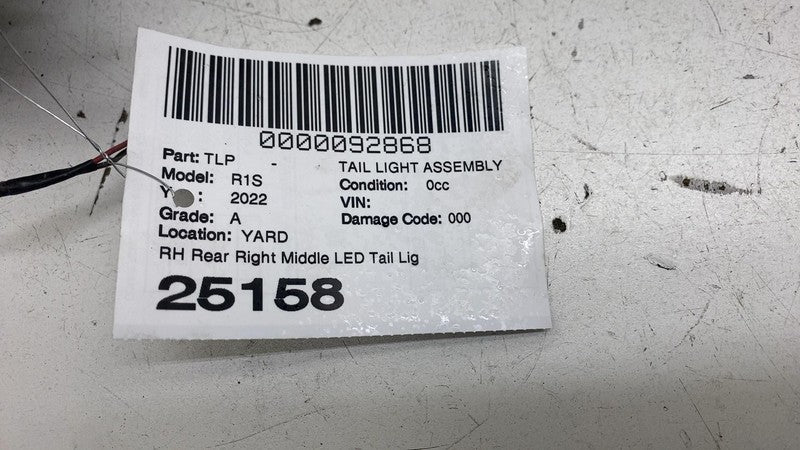 ⭕ 22-24 Rivian EDV-700 Rear Passenger Side Upper LED Tail Light Right 