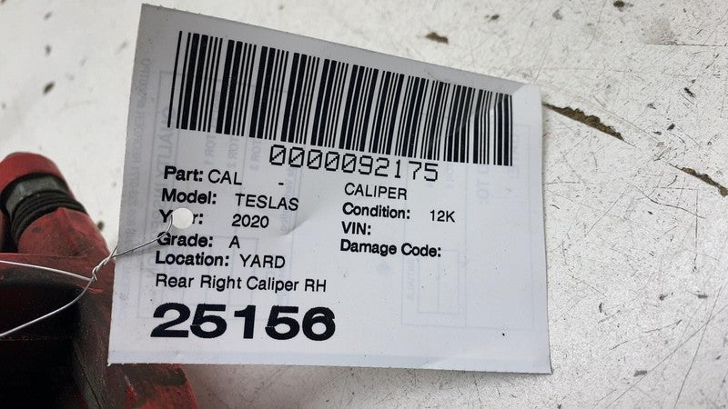 ⭕ 2019-2021 Tesla Model S Rear Right Caliper Red w/ Brake Hose Line 10