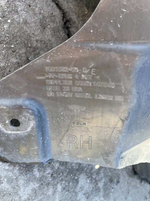 108158200D ⭕ 18-23 Tesla Model 3 Front Right Wheel Fender Liner Splash Shield 1081582-00-D