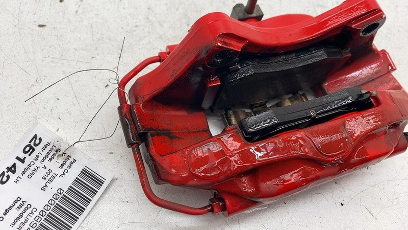 ⭕ 2012-2020 Tesla Model S Rear Caliper Red w/ Brake Hose Line Left 104
