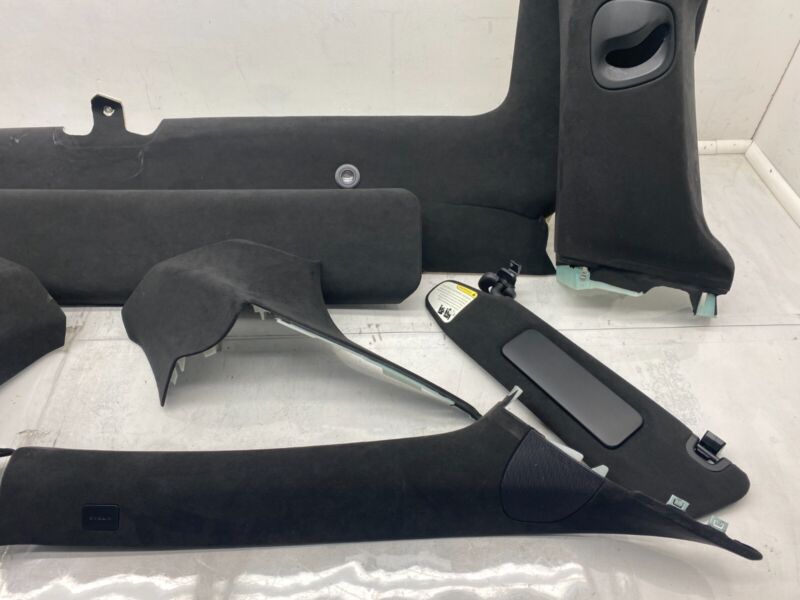 2016-2020 Tesla Model S Black Alcantara Headliner LH RH Sunvisor  A B C Pillar