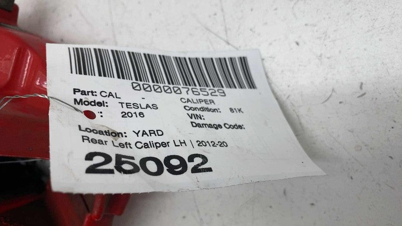 ⭕ 2012-2020 Tesla Model S Rear Driver Side Caliper Red w/ Brake Hose L