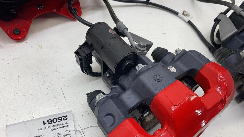 ⭕ 2020-2024 Tesla Model Y Set of 4 Front & Rear Brake Caliper Red Asse