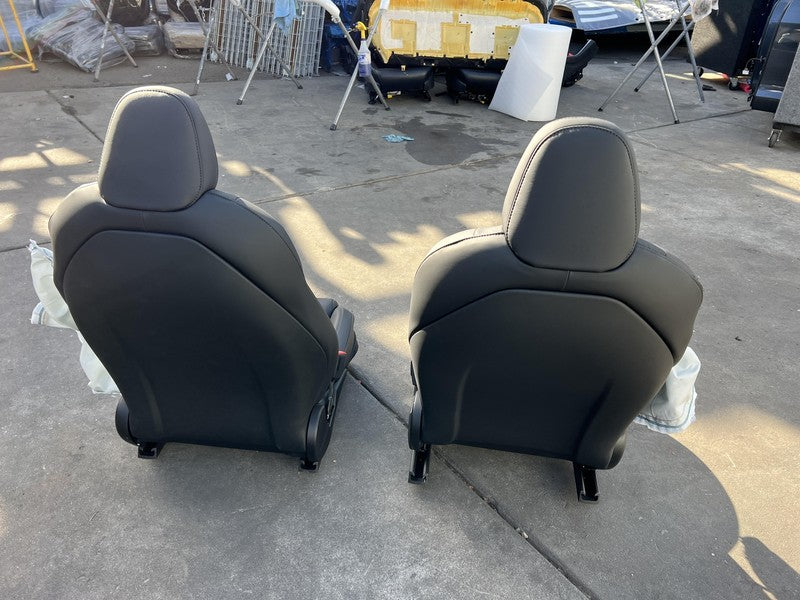 ⭕ 21-23 Tesla Model S Left & Right Front Bucket Seat + Rear 2nd Row Seat Black