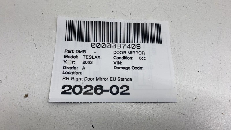 ⭕ 2021-2025 Model X Right Exterior Rear View Door Mirror White PPSW 10