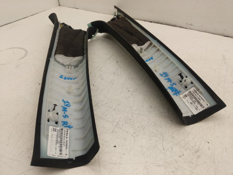 ⭕ 12-15 Tesla Model S Upper Left & Right A-Pillar Trim 1007440-02-F/10