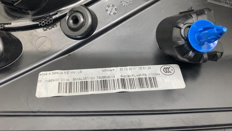 7306606-13 ⭕ 2018 BMW i3 I01 Front Right A-Pillar Upper Trim Cover Panel w/ Speaker Tweeter