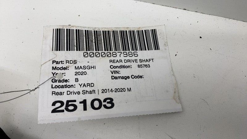 ⭕ 2014-2020 Maserati Ghibli 3.0L RWD Rear Drive Shaft Propeller 670039