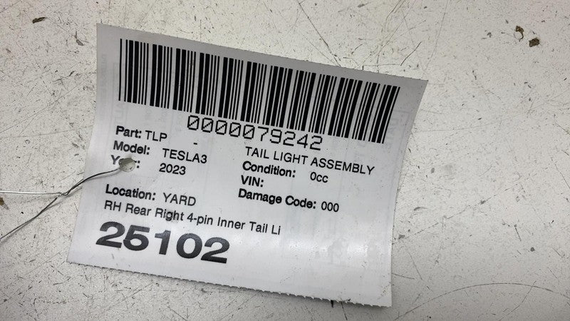 ⭕ 2017-2023 Model 3 Rear Right Inner Taillight LED Tail Lamp 4-Pin 150