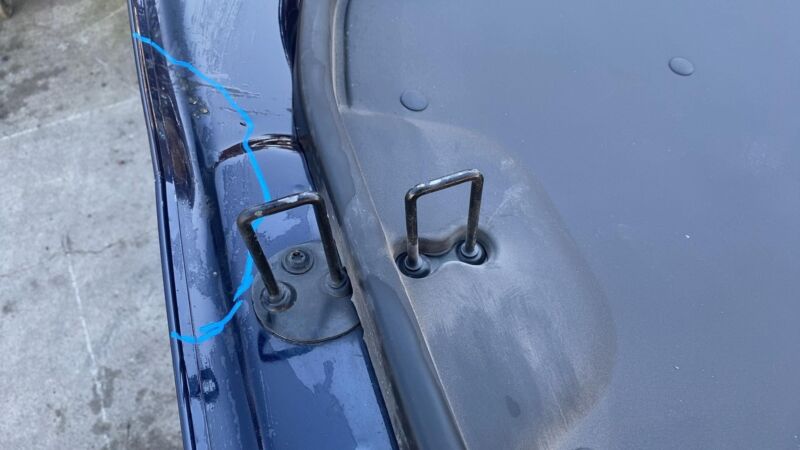 2012-2015 Tesla Model S Front Bonnet Hood Shell Panel w/ Insulation Liner - Blue