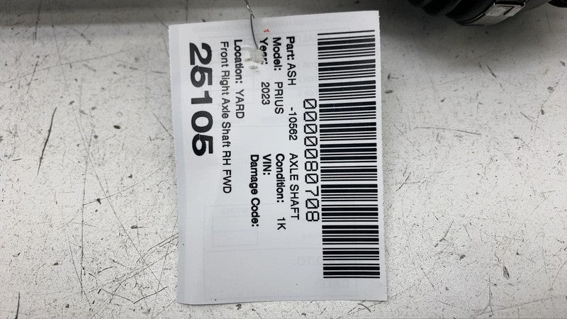 DA73R N022709 ⭕ 2023 2024 Toyota Prius Front Passenger Side CV Axle Shaft Halfshaft Right FWD