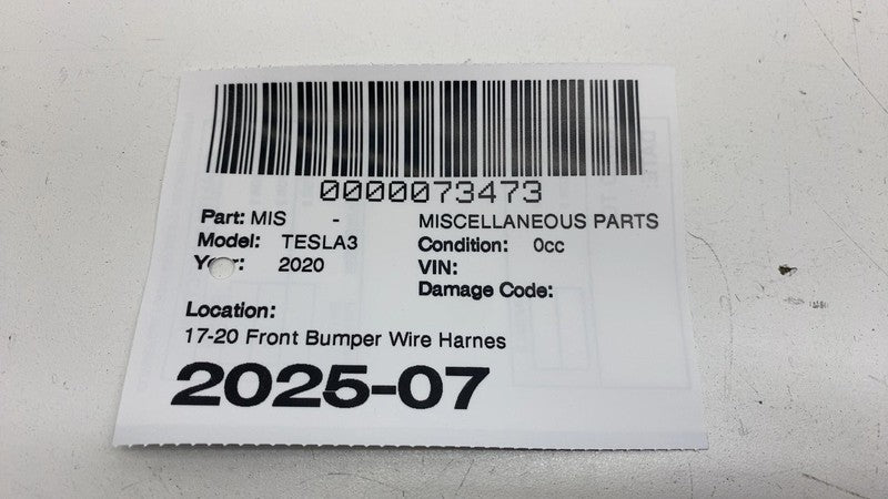 ⭕ 2017-2020 Tesla Model 3 Front Bumper Park Assist Sensor Wiring Harness Cable