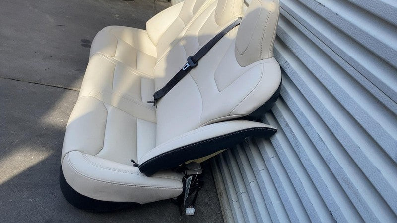 ⭕ 2016-2020 Tesla Model S Rear 2nd Row Beige Leather Seat Upper + Lowe