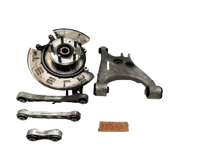 ⭕ 12-15 Tesla Model S Rear Left Spindle Knuckle Wheel Hub + Control Arm Link RWD