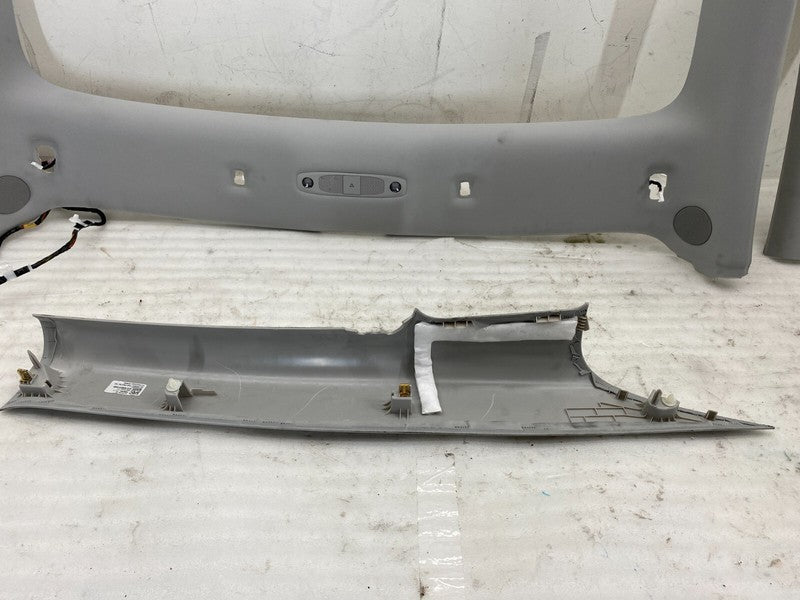 108626571I ⭕ 17-20 Tesla Model 3 Headliner w/ A-Pillar Upper Cover & Rail Trim + Sunvisor