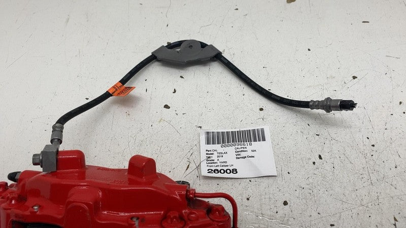 ⭕ 2016-2020 Tesla Model X Front Caliper w/ Brake Hose Line Left Red 10