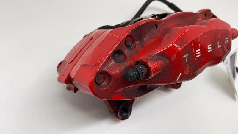 2012-2020 Tesla Model S Front Driver Side Caliper Red w/ Brake Hose Li